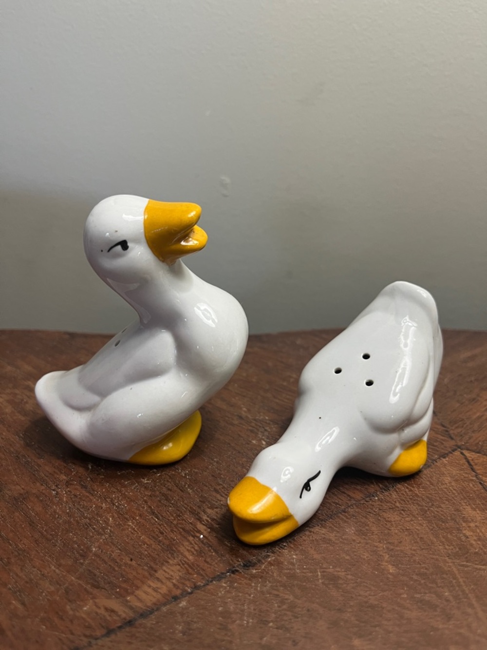 White and Yellow Ceramic Duck Salt & Pepper Shaker Set